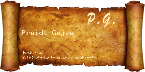 Preidt Gejza névjegykártya